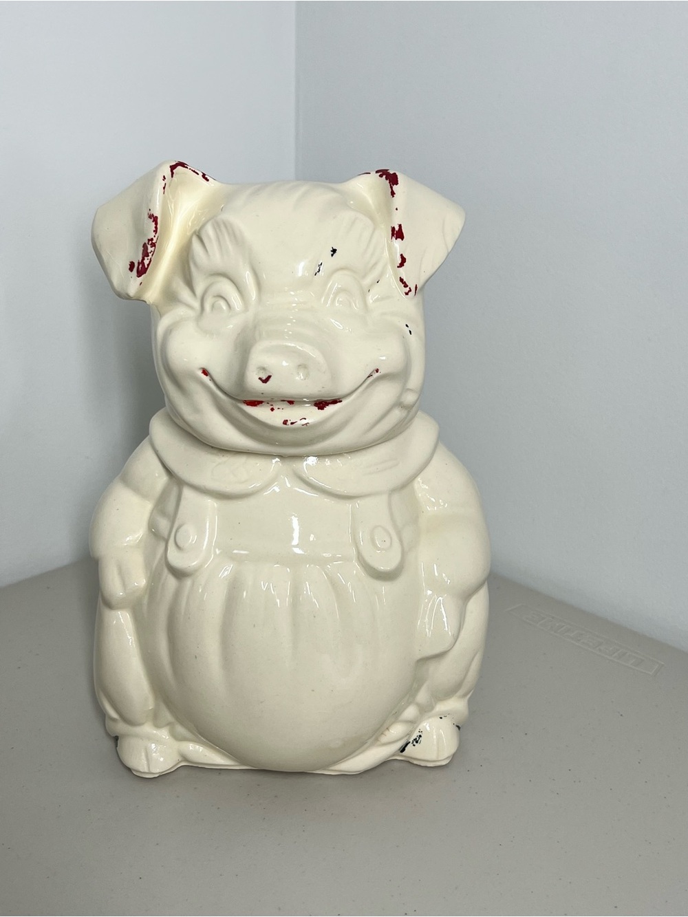 1940s APCO American Bisque Smiley The Pig Ceramic Cookie Jar